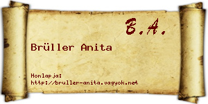 Brüller Anita névjegykártya